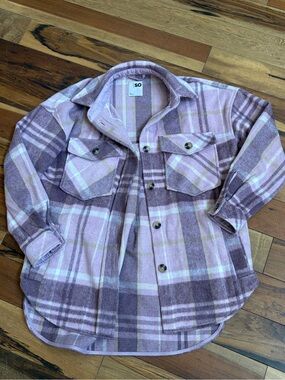 SO Pastel Plaid Jacket in Lavender and Cream